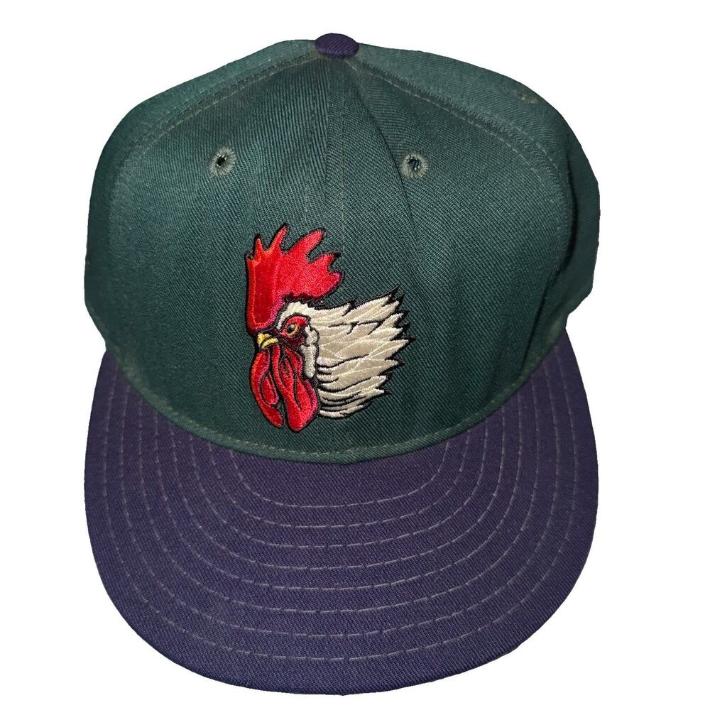 Vintage 90s Port City Roosters MiLB Pro Line Pro Model Fitted Hat 7 3/8 USA